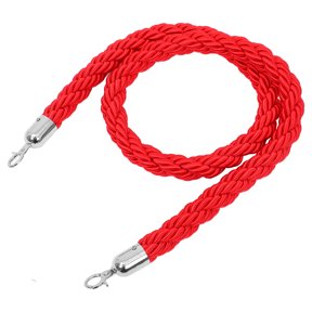ifundom Red Twisted Barrier Rope with Hooks Durable Rope Barrier for Crowd Control and Queue Management