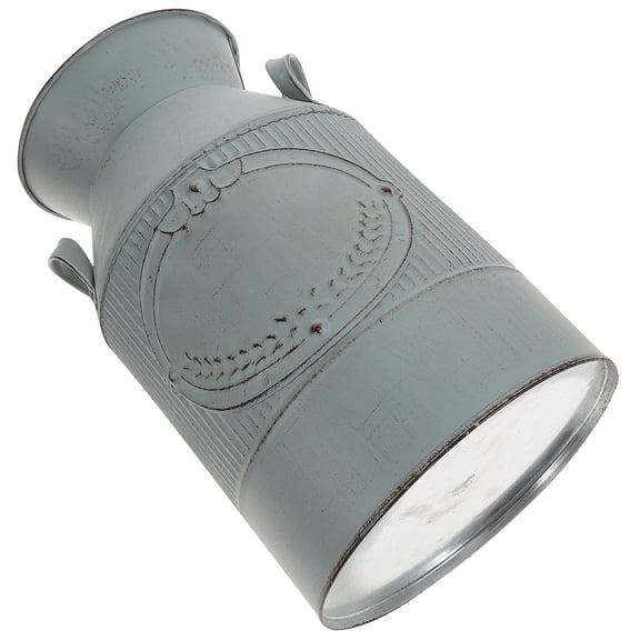 ifundom Retro Iron Flower Vase Dark Grey Rustic Home Decor for Dried Flowers and Plants