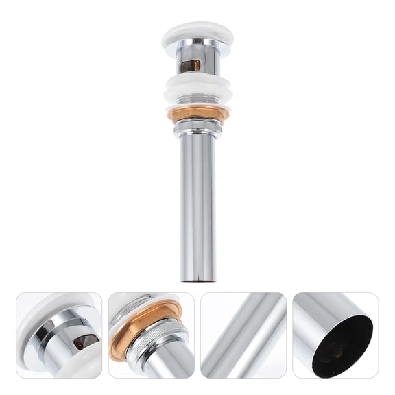 ifundom Copper Bathroom Sink Drain Plug with Slotted Anti-Clogging Design and Push Button Up Stopper