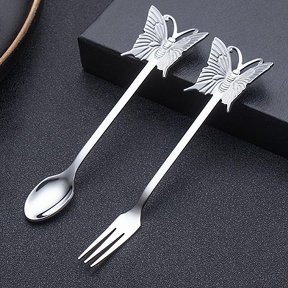 ifundom Stainless Steel Fork and Spoon Set - Flatware Cutlery for Home, Restaurant, and Dessert Shop Use
