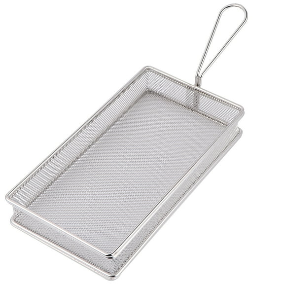ifundom Stainless Steel Frying Basket Strainer Food Colander Mesh Fry Filter Mesh Basket For Potatoes Chips French Fries (Fine Mesh A Pattern)