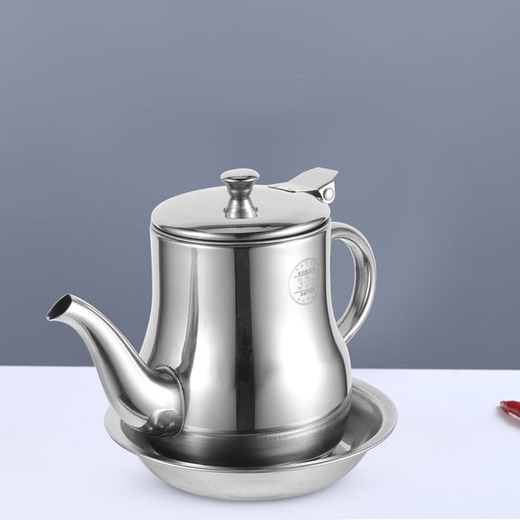 ifundom Stainless Steel Olive Oil Container Silver Ergonomic Design for Storage