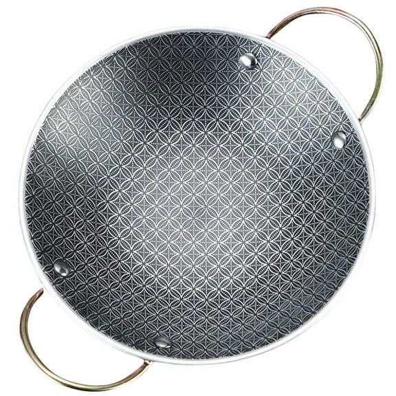 ifundom Stainless Steel Double Handle Pan with Smooth , Cookware for Home Kitchen Cooking