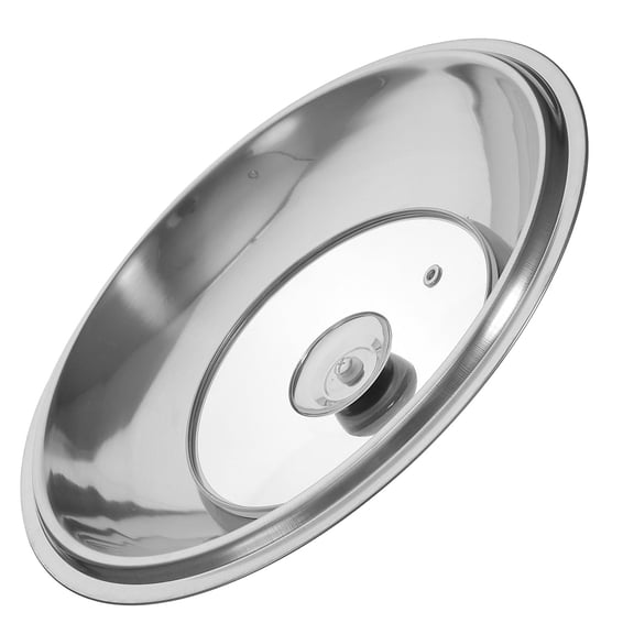 ifundom Stainless Steel Pot Lid with Comfortable Handle and Overflow Vent Hole, Plated Cover for Household Cooking