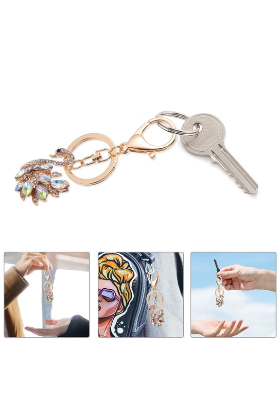 Rhinestone Swan Key Camouflage Pattern Decorative Charm Accessory for Bags and Keys