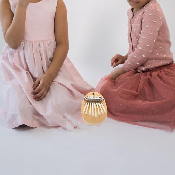 ifundom cate Wooden Kalimba Thumb Piano for Beginners with Eight Keys Portable Music Instrument Assorted Color