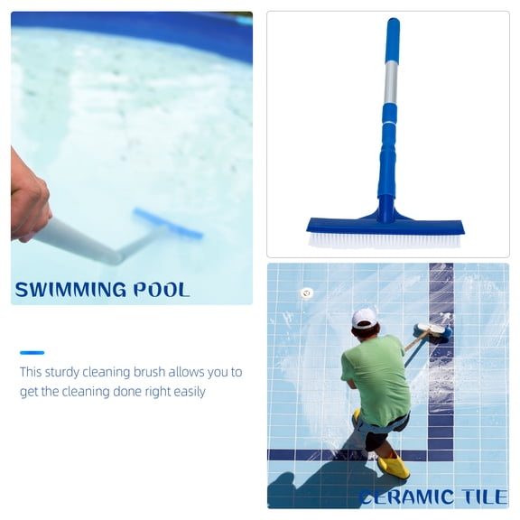 ifundom Pool Brush with Aluminum Pole, Multi-Purpose Cleaning Tool for Home and Pool Maintenance, 1 Set