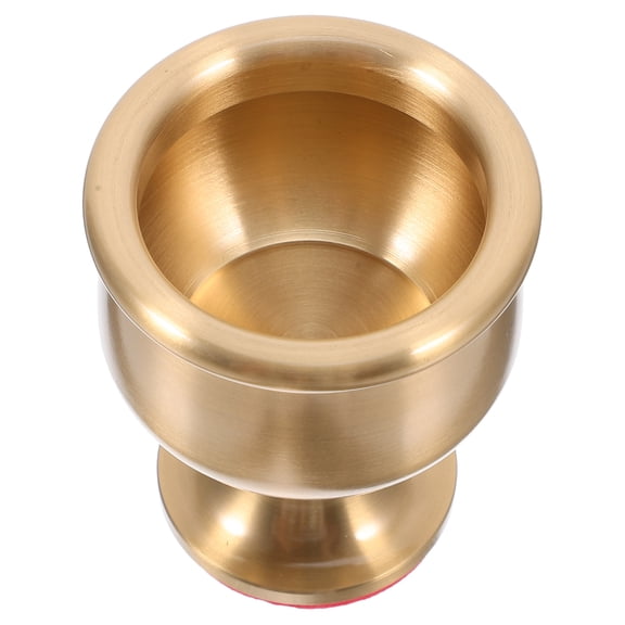 Brass Glass Footed Chalice Holy Worship Cup Water Offering Goblet Golden Drinking Cup