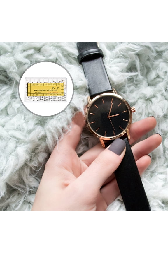 Watch Repair Kit with Flat and Dome Crowns for Home Watch Maintenance and Replacement Parts
