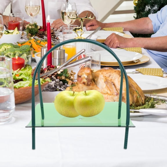 ifundom Green Metal Fruit Basket, Multi-Purpose Party Dessert Holder and Display Stand for Kitchen, Dining Table, Home Decoration