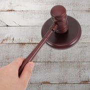ifundom Wooden Judge Gavel with Round for Lawyer Office Decor, 1 Set, 4.7 x 4.7 x 0.8 inches