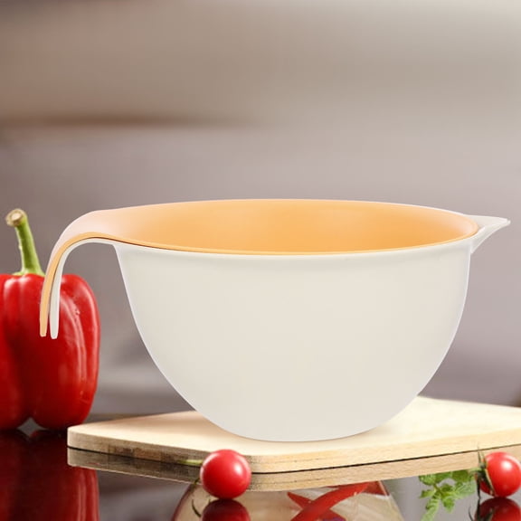 ifundom Yellow Plastic Kitchen Colander with Double Layer Design for Fast Drainage, Washing Strainer Basket 9.8 x 9.8 x 5.5 Inches