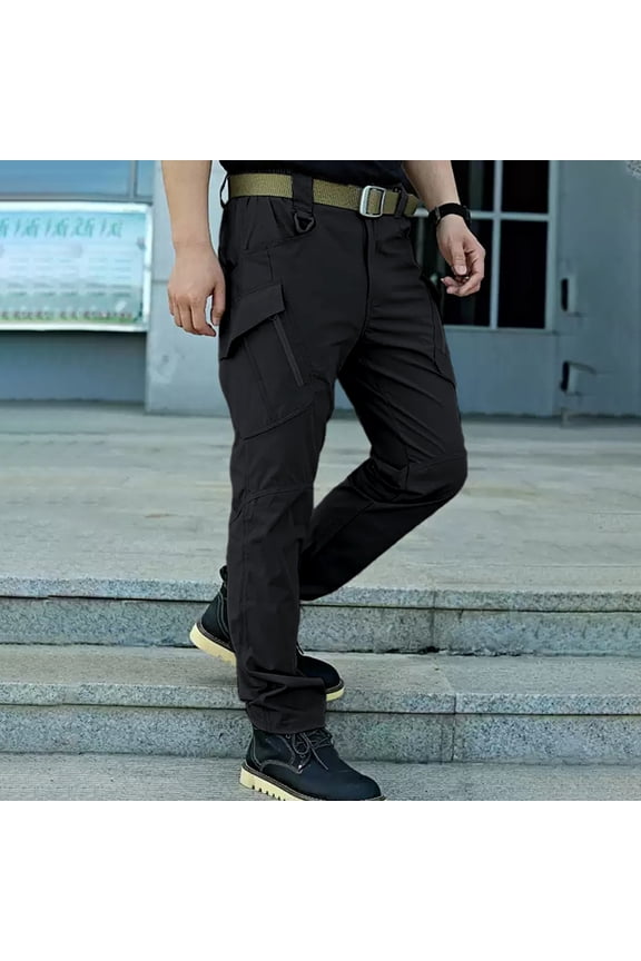 ig Men’s Heavy Duty Stretch Polyester Cargo Pants S-XXL, Breathable Multi Pocket Hiking Utility Pants