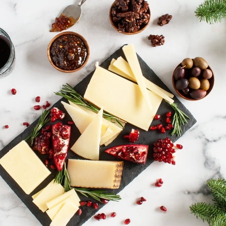 igourmet Holiday Cheese Sampler - Premium Christmas Gourmet Cheese Assortment and Sampler with Manchego, English Cheddar, Slate Board + More