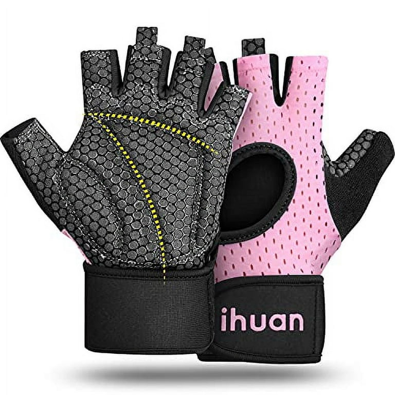ihuan Breathable Weight Lifting Gloves for Men Women Fingerless