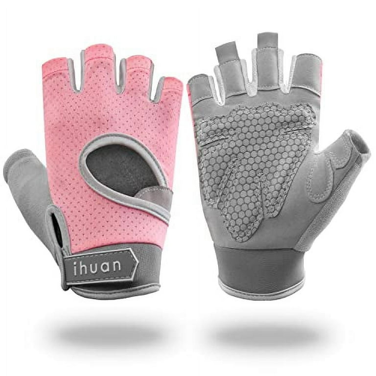 ihuan New Breathable Workout Gloves No More Sweaty and Full Palm Protection for Men and Women Gym Exercise Fitness Weightlifting Pull ups Deadlifting Rowing Pink M Walmart