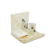 Ihvan Online Muslim Prayer Rug Islamic Gift With Beads Quran Ramadan Eid White Indoor