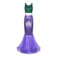 thumbnail image 1 of iiniim 2 Pcs Mermaid Costume for Women Adult Metallic Shiny Fish Scale Print Cropped Tank Top with Green&Purple 3XL, 1 of 7