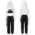 thumbnail image 1 of iiniim 3Pcs Kids Girls Jazz Dance Costume Hooded Tops with Vest and Punk Chain Pants Set for Hip Hop Performance, 1 of 7
