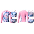 thumbnail image 1 of iiniim 3Pcs Kids Girls Swimsuit UV Sun Protection Rash Guard Set for Beach Sport Swimwear Sunsuit Size 4-16 Pink Blue 14, 1 of 7