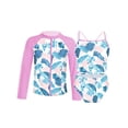 thumbnail image 1 of iiniim 3Pcs Kids Girls Swimsuit UV Sun Protection Rash Guard Set for Beach Sport Swimwear Sunsuit, 1 of 5