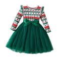 thumbnail image 1 of iiniim Baby Girls Outfits Toddler Kids Long Sleeve Xmas Holiday Party Mesh Midi Dress Green Tree 120/7Y, 1 of 7