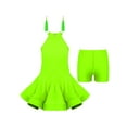 thumbnail image 1 of iiniim Big Kids Girls Rumba Samba Latin Dance Stage Performance Outfits Ruffle Hem Dress, 1 of 7