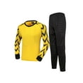 thumbnail image 1 of iiniim Boy's Football Soccer Goalie Outfit Goalkeeper Foam Padded Jersey with Long Pants Goalie Uniform Yellow 11-12, 1 of 5