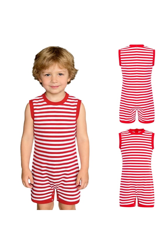 Boys Autism Jumpsuit Zip Back Button Crotch Anti-strip Romper Adaptive Clothing for Special Needs Red 4