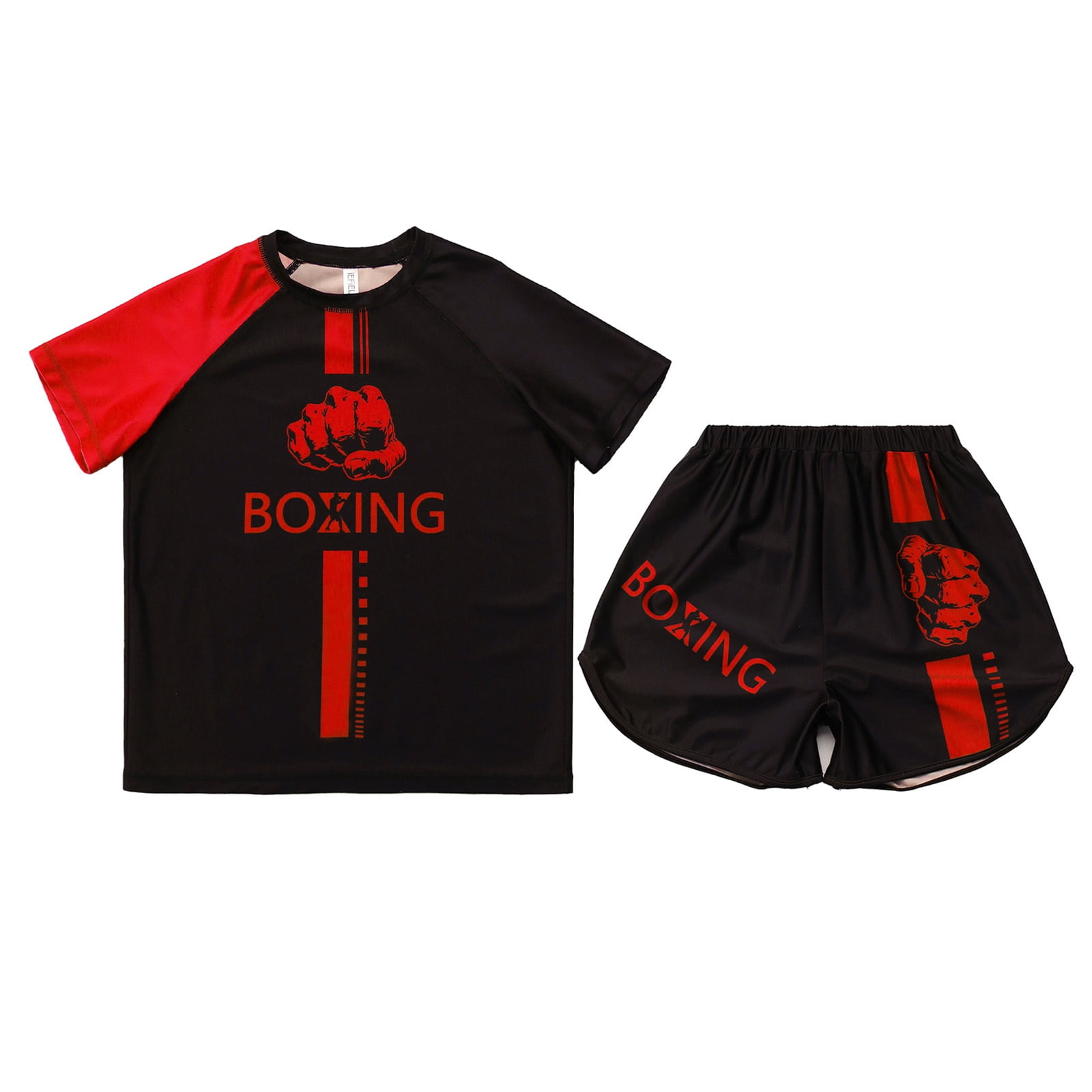 iiniim Boys Boxing Outfit Kickboxing Training Suit Athletic Shirts with ...