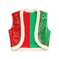 thumbnail image 1 of iiniim Boys Christmas Dance Costume Sequins Sleeveless Velvet Trim Vest Crop Top Red&Green 10, 1 of 7
