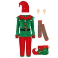 thumbnail image 1 of iiniim Boys Christmas Elf Santa Helper Outfit Long Sleeve Shirt Top with Pants Accessories Green 3-4, 1 of 7