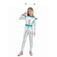 thumbnail image 1 of iiniim Boys Girls Alien Robot Halloween Galaxy Theme Party Shiny Metallic Jumpsuit with Hair Hoop Silver 6, 1 of 7