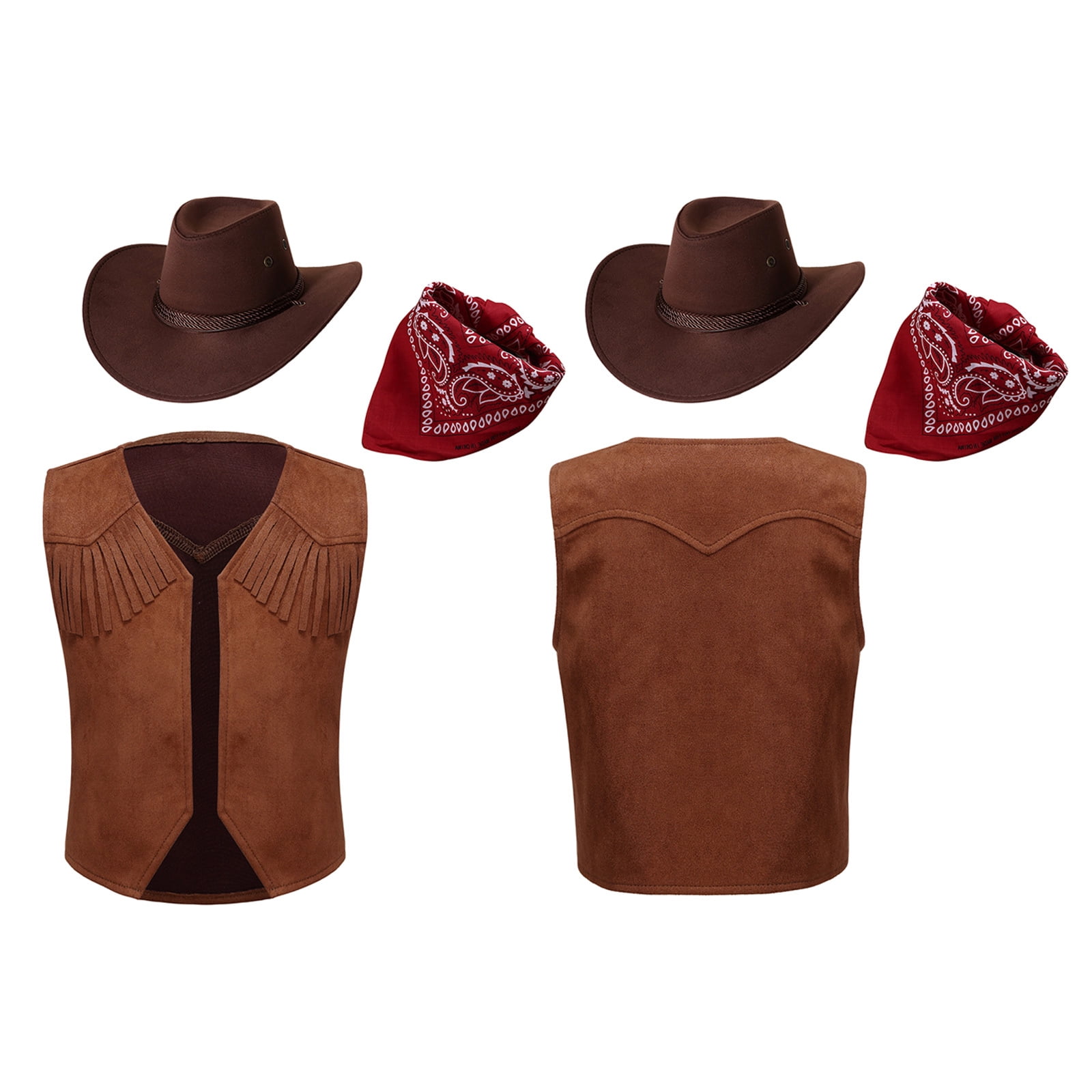 Cowboy Set Waistcoat Bandana Instant Disguises Unisex