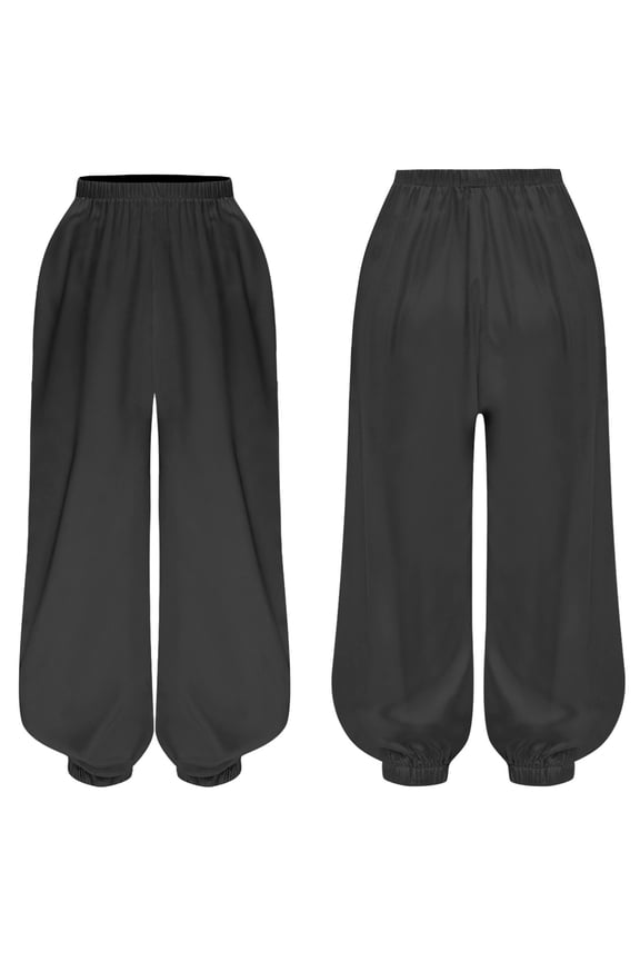 Boys Girls Kung Fu Uniform Pants Christmas Trouser Bottoms for Wing Chun Training Black 6