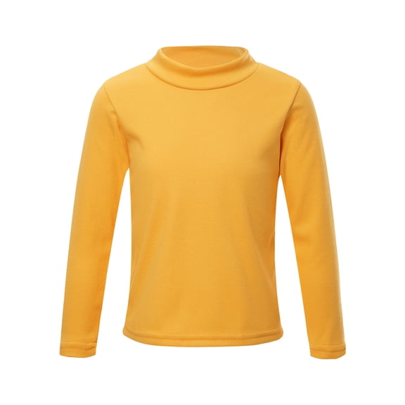 iiniim Boys Girls Thermal Underwear Tops Winter Fleece Lined Long Sleeve Undershirts Baselayer T-Shirts Sweater Yellow 110