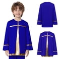 thumbnail image 1 of iiniim Boys Liturgical Worship Praise Dance Top Metallic Color Block Long Sleeve Pullover Shirts Tunic Dancewear Blue 14, 1 of 7