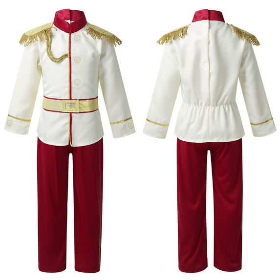iiniim Boys Prince Outfit Long Sleeves Deluxe Coat Jacket with Pant Set Halloween Costume Cosplay Dress Up
