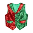 thumbnail image 1 of iiniim Boys Sparkly Sequins Christmas Santa Elf Vest Waistcoat Jacket Sleeveless Latin Jazz Disco Dance Costume Red&Green 6, 1 of 7
