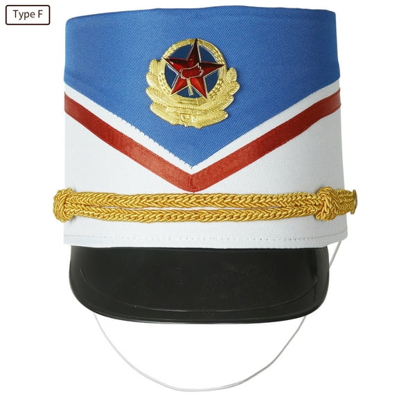 iiniim Children Stylish Drum Band Hat Kids Majorette Top Hat Stage Performance Cosplay Cap Fancy Dress
