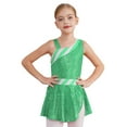 thumbnail image 1 of iiniim Christmas Dance for Girls Sequins Candy Cane Striped Figure Ice Skating Leotard Dress Green 6, 1 of 7
