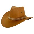 thumbnail image 1 of iiniim Felt Cowboy Hat American Western Wide Brim Sun Hat Outdoor Riding Drawstring Hat Brown One Size, 1 of 3