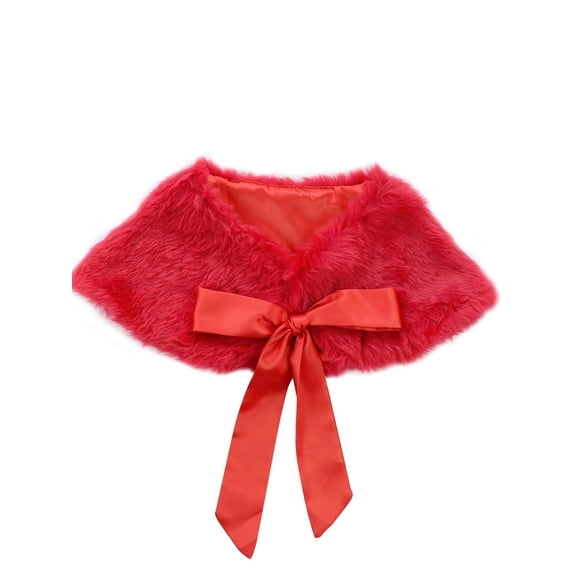 iiniim Flower Girls Faux Fur Bolero Shrug Shoulder Cape Princess Wedding Party Shawl Wrap Stole Capelet