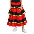 thumbnail image 1 of iiniim Full Circle Flamenco Bull Skirts Performance Costume Belly Dance Skirt Spanish Dancewear Red&Black 155-160, 1 of 7