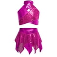 thumbnail image 1 of iiniim Girls 2 Piece Dance Outfits Sparkly Sequins Crop Top with Mini Skirt Jazz Latin Ballroom Dancewear Hot Pink 10, 1 of 7