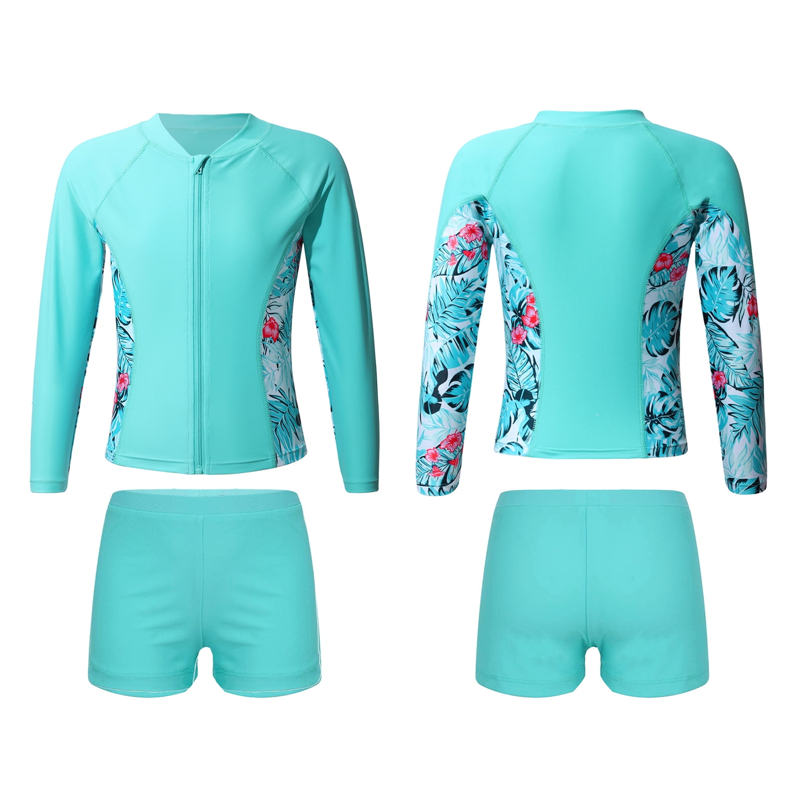 iiniim Girls 2 Piece Rash Guard Swim Shirt Shorts Swimsuits Tankini ...