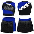 thumbnail image 1 of iiniim Girls 2 Piece School Cheerleading Uniform Outfit Shiny Sleeveless Crop Top with Skirt Set Cheer Dancewear Blue 10, 1 of 6