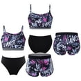 thumbnail image 1 of iiniim Girls 3 Piece Bathing Suit Printed Beach Swimwear Bikini Set with Shorts Athletic Swimsuits 8-14 A Letters&Black 8, 1 of 7