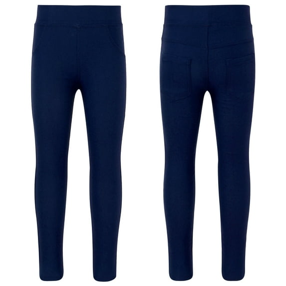 iiniim Girls Active Leggings Athletic Pants Workout Running Yoga Sports Dancewear Footless Tights Age 3-14 Navy Blue 13-14