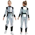thumbnail image 1 of iiniim Girls Alien Robot Dance Outfit Metallic Long Sleeve Zip Neck Jumpsuit Silver 16, 1 of 6